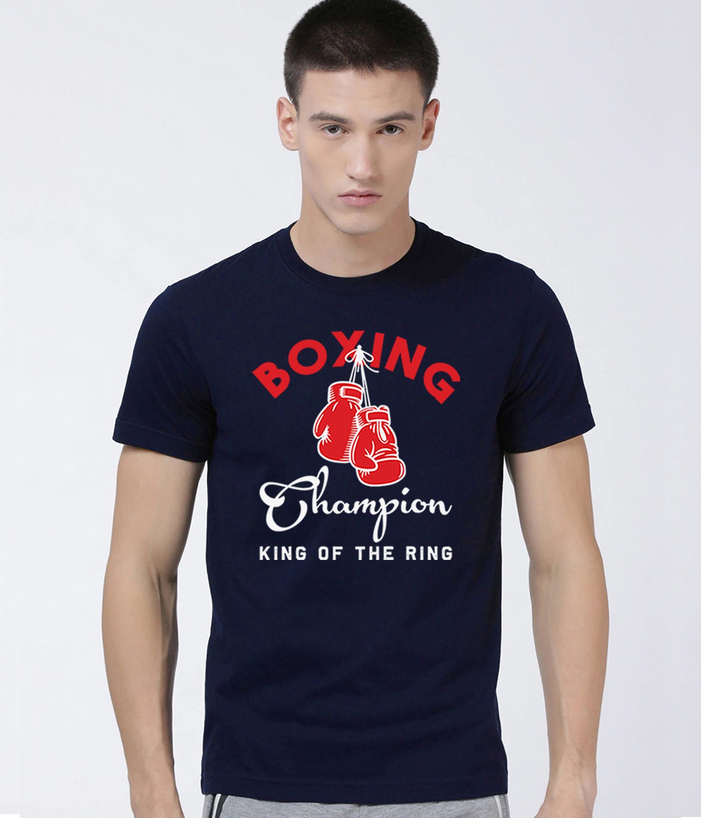 Semantic Graphic Cotton T-shirt - Boxing Champ - Semantic