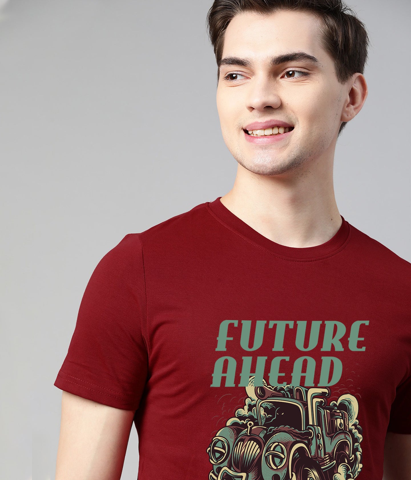 Semantic Graphic Cotton T-shirt - Future Is Ahead - Semantic
