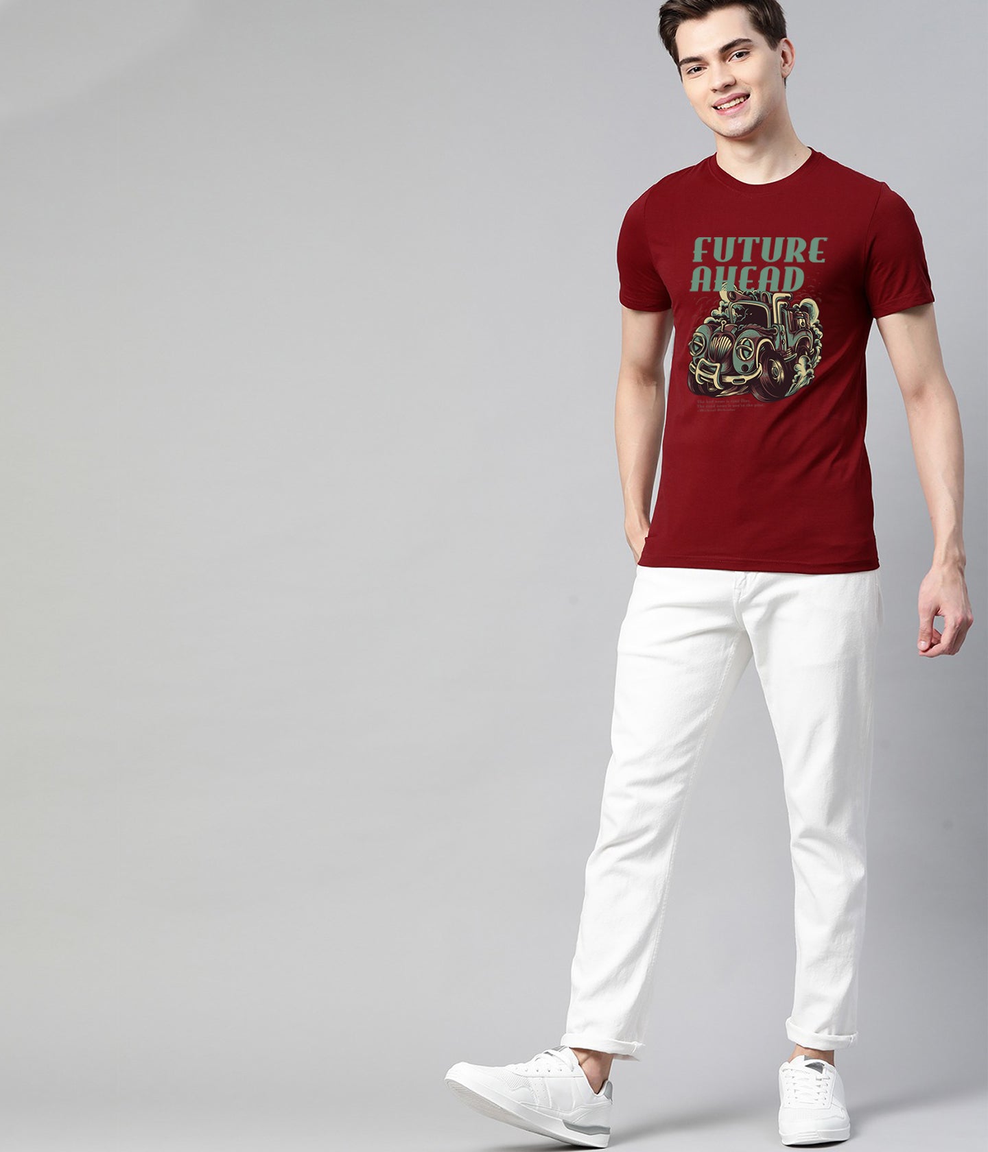 Semantic Graphic Cotton T-shirt - Future Is Ahead - Semantic