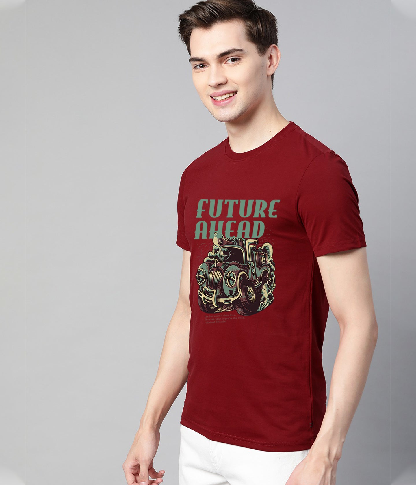 Semantic Graphic Cotton T-shirt - Future Is Ahead - Semantic