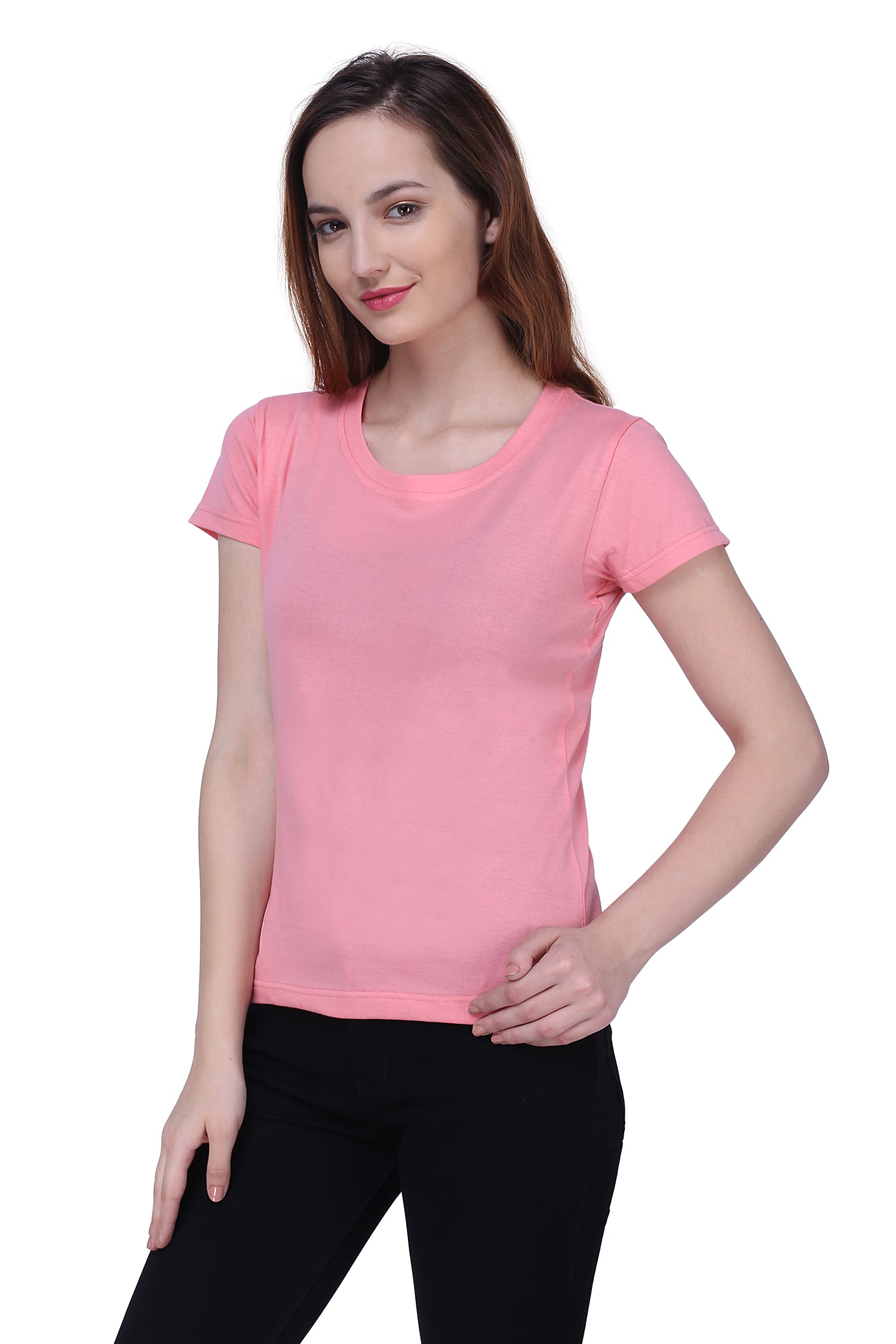 Semantic Women's Half Sleeve Cotton T-shirt - Solid (Regular Fit) - Semantic