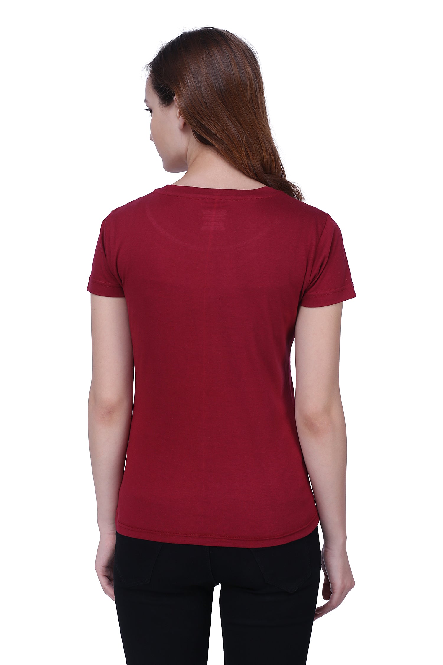 Semantic Women's Half Sleeve Cotton T-shirt - Solid (Regular Fit) - Semantic