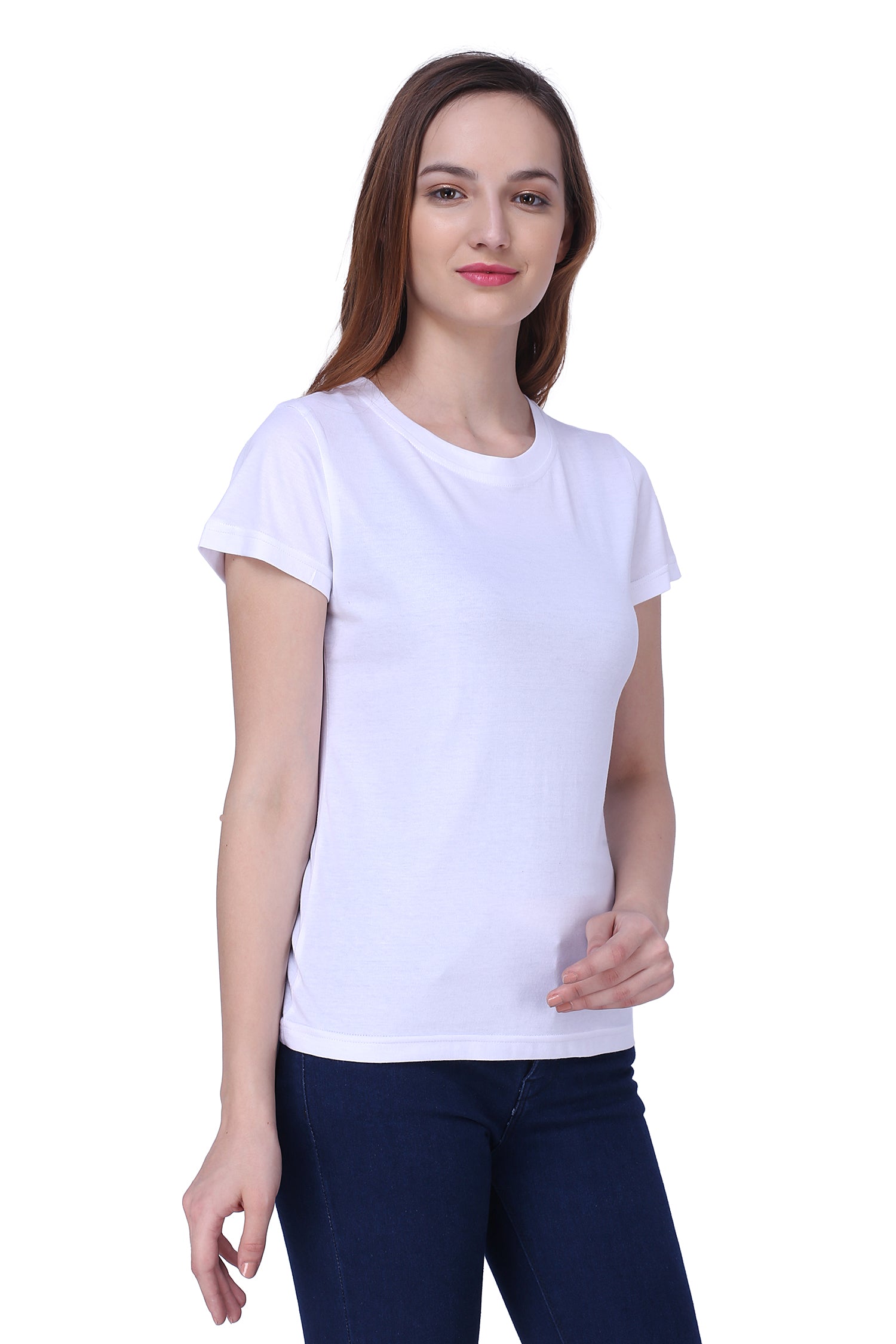 Semantic Women's Half Sleeve Cotton T-shirt - Solid (Regular Fit) - Semantic