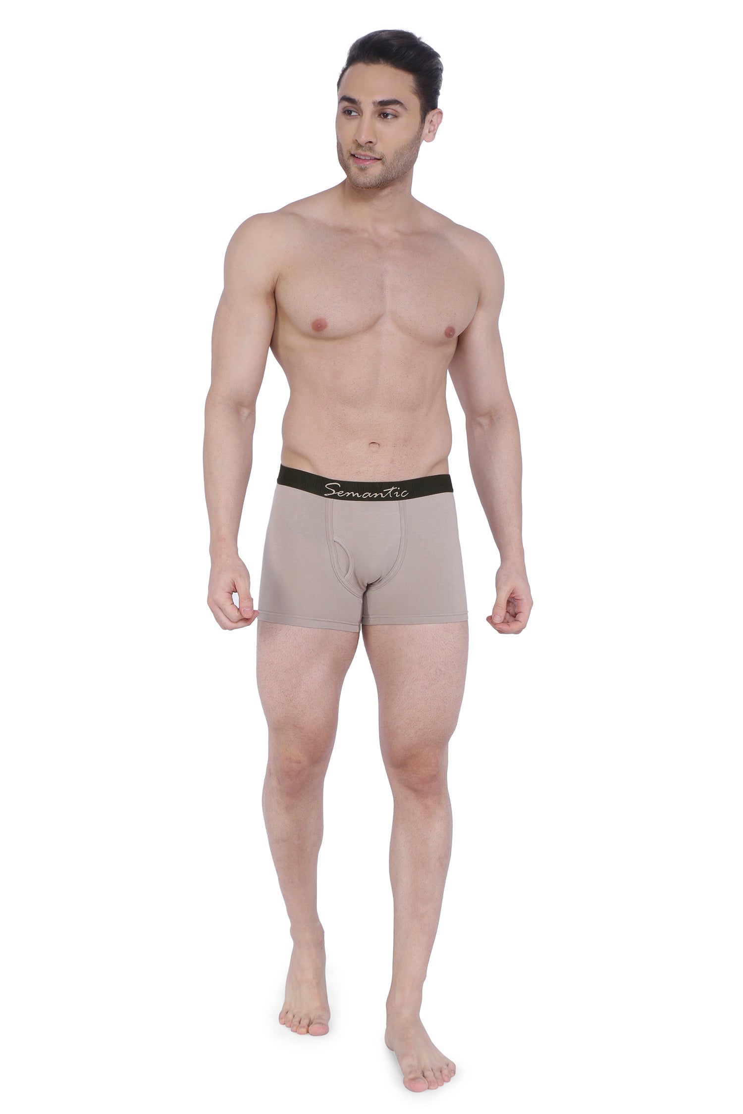 Semantic Cotton-Lycra Trunks with Fly - Solid (Pack of 4) - Semantic