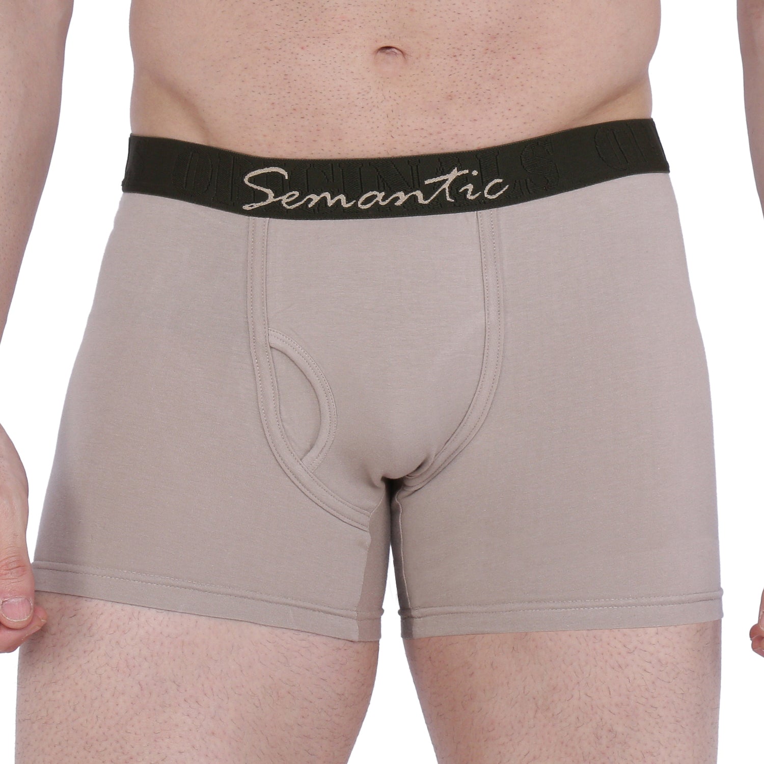 Semantic Cotton-Elastane Trunks with Fly - Solid (Available in Colors) - Semantic