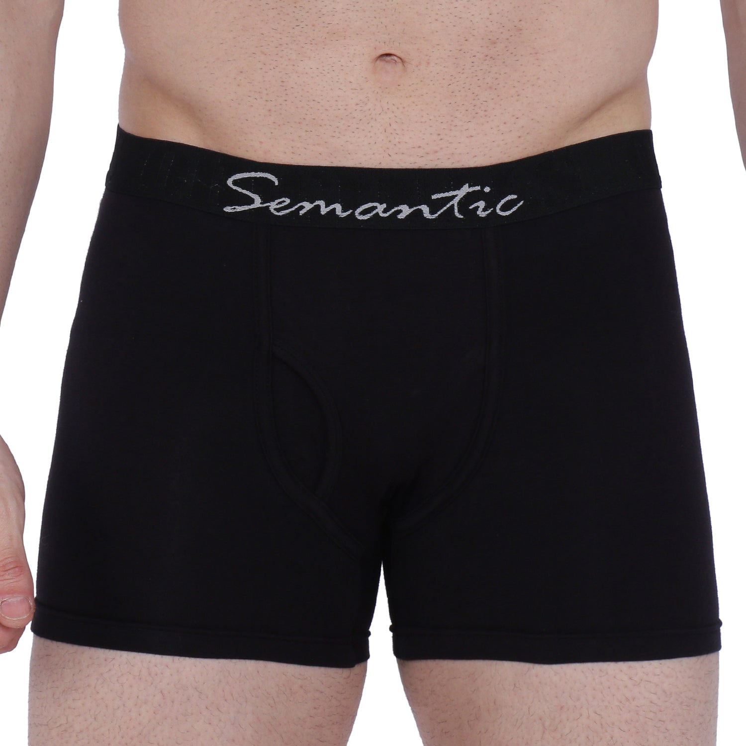 Semantic Cotton-Lycra Trunks with Fly - Solid (Pack of 4) - Semantic
