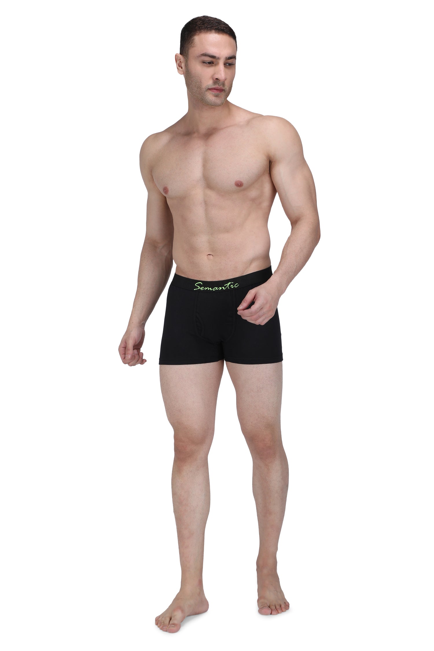 Semantic Cotton-Elastane Trunks with Fly - Solid (Available in Colors) - Semantic