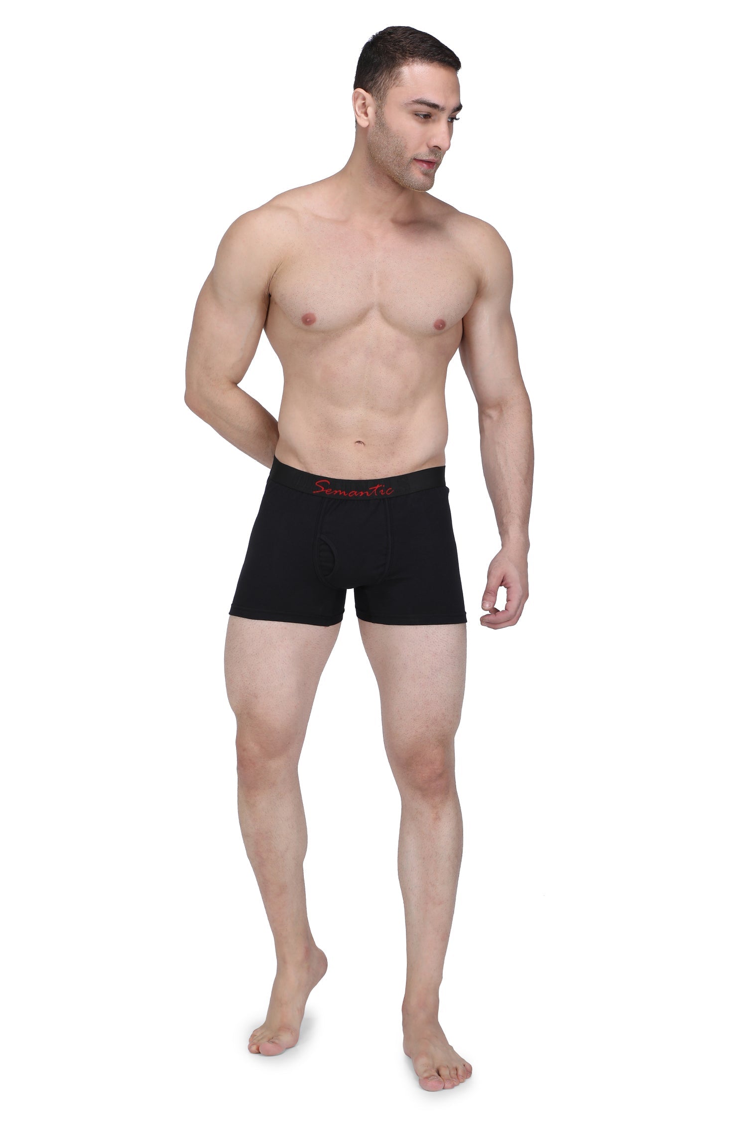 Semantic Cotton-Lycra Trunks with Fly - Solid (Pack of 4) - Semantic