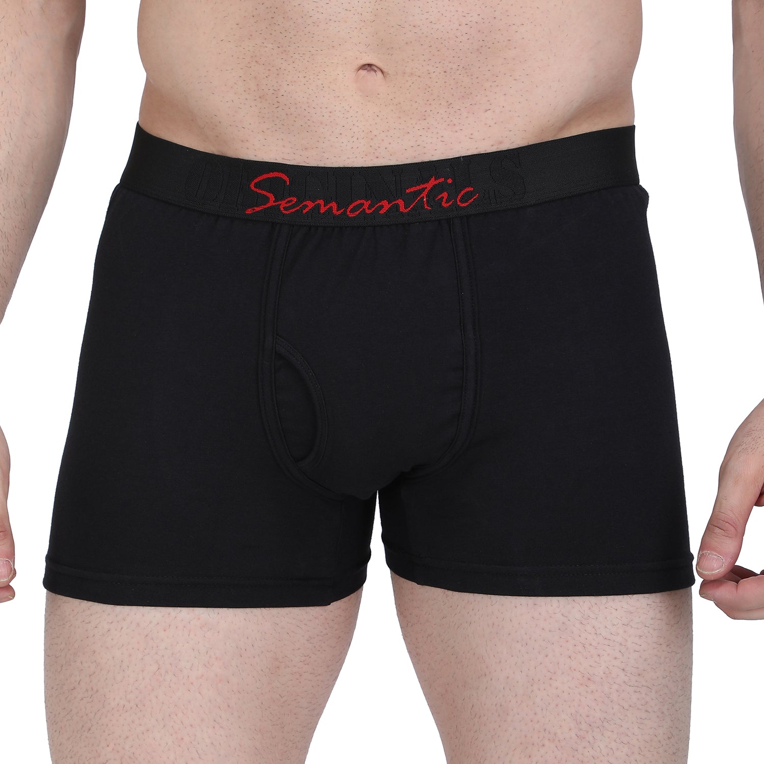 Semantic Cotton-Elastane Trunks with Fly - Solid (Available in Colors) - Semantic
