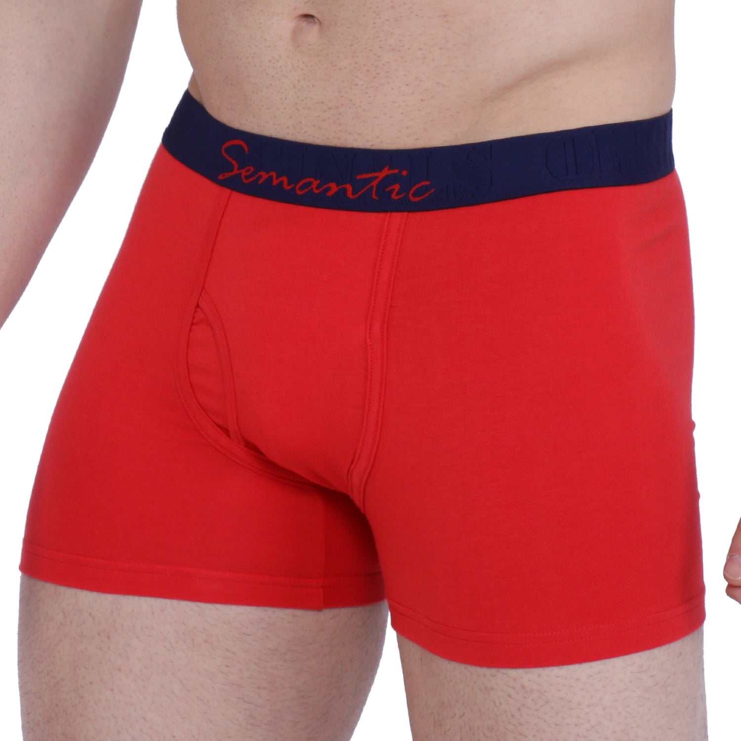 Semantic Cotton-Elastane Trunks with Fly - Solid (Available in Colors) - Semantic