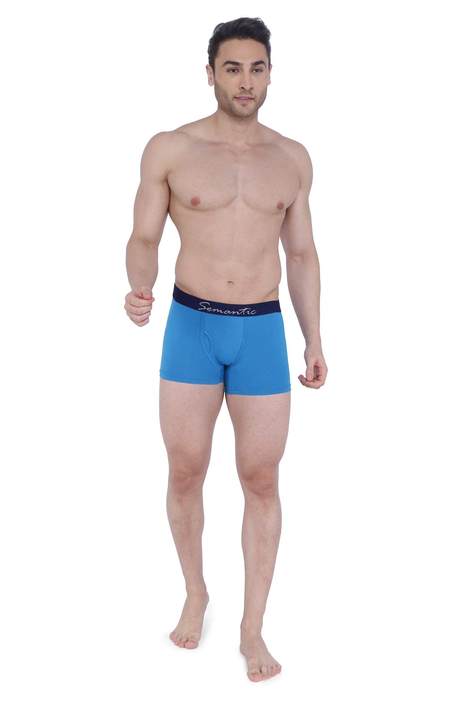 Semantic Cotton-Lycra Trunks with Fly - Solid (Pack of 4) - Semantic