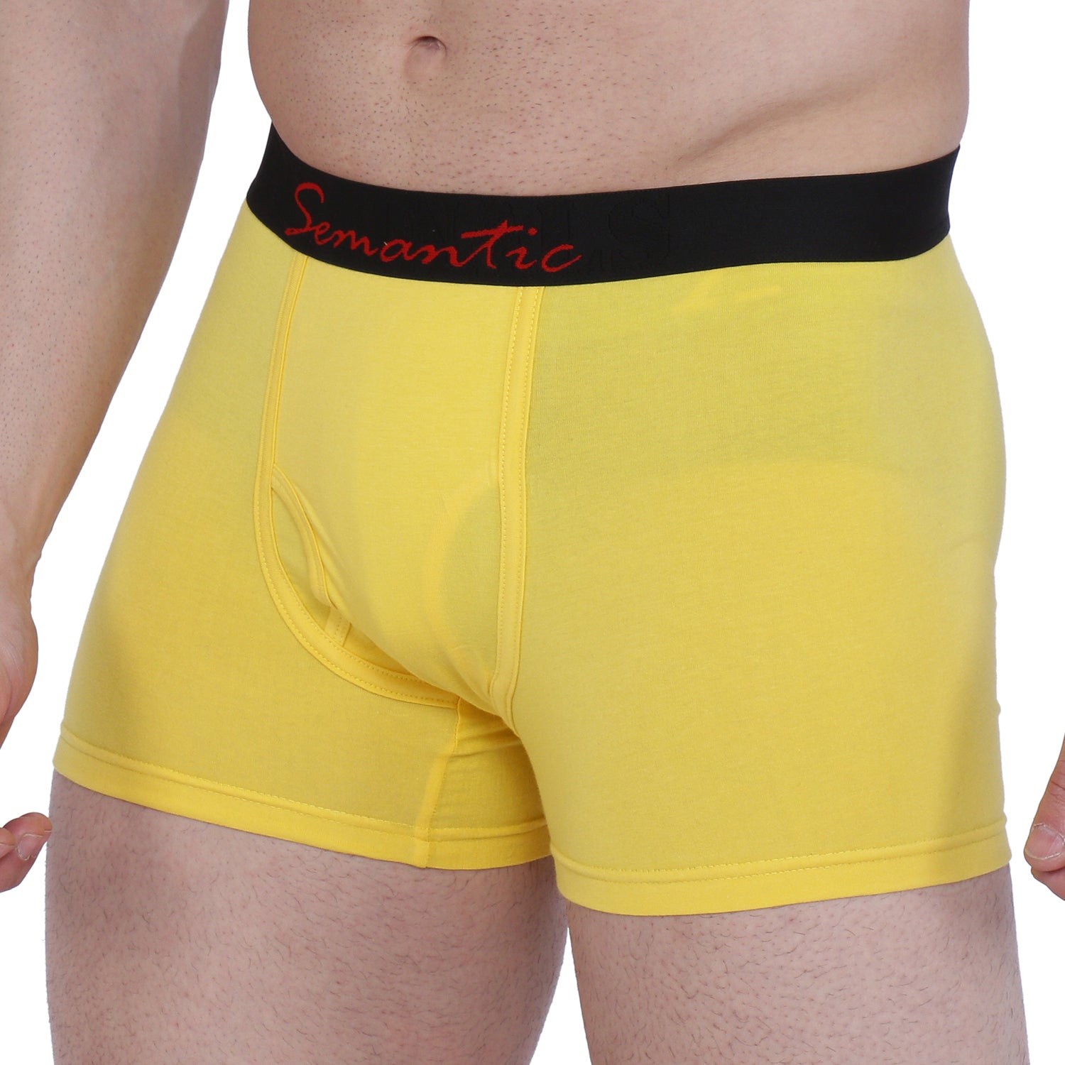 Semantic Cotton-Lycra Trunks with Fly - Solid (Pack of 4) - Semantic