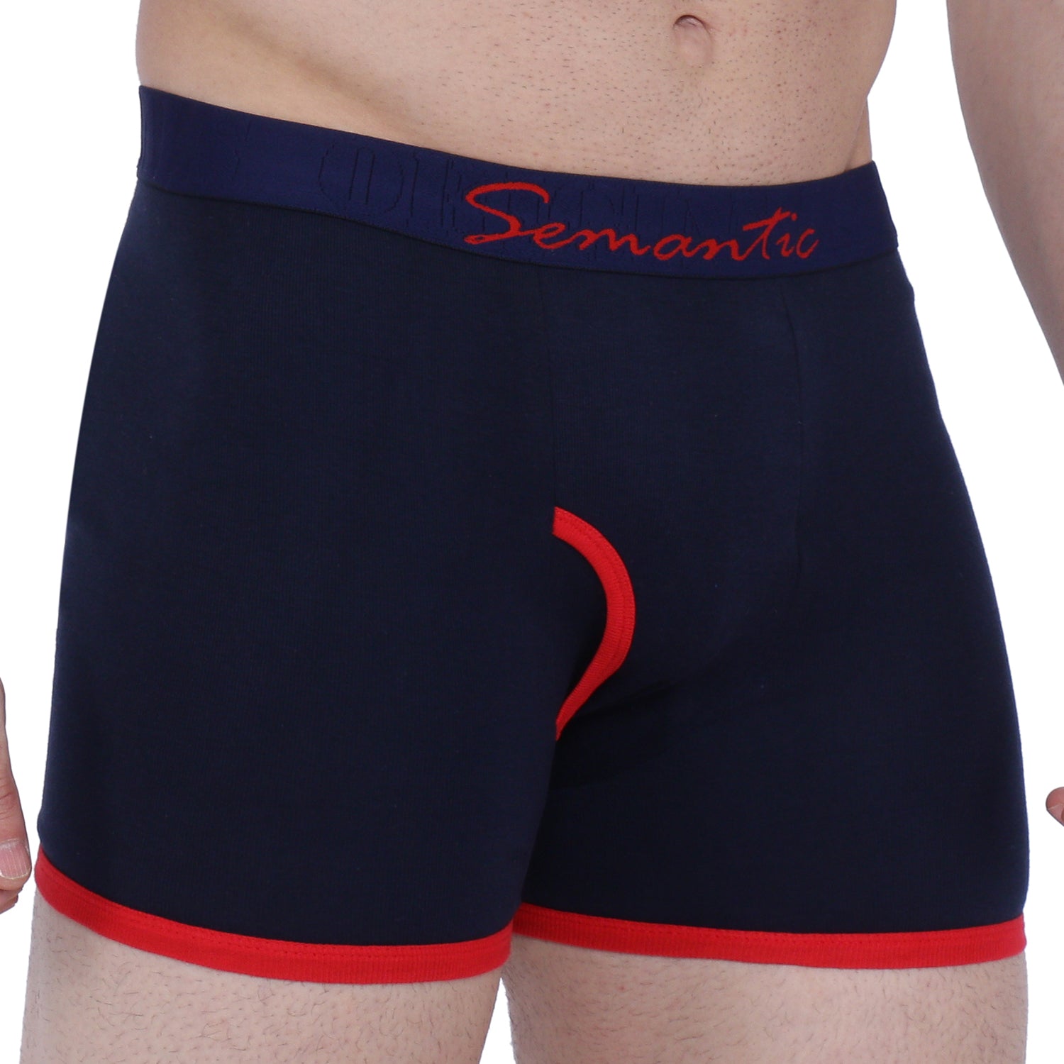 Semantic Cotton Designer Long Trunks (Boxer Briefs) with Fly - Solid - Semantic