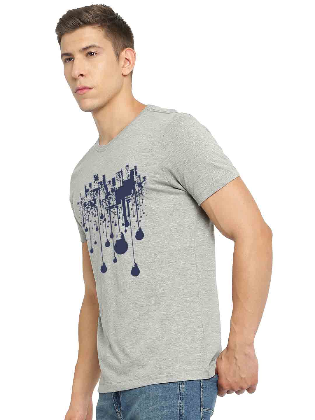 Semantic Half Sleeve Cotton T-shirt - Printed Lights - Semantic Store