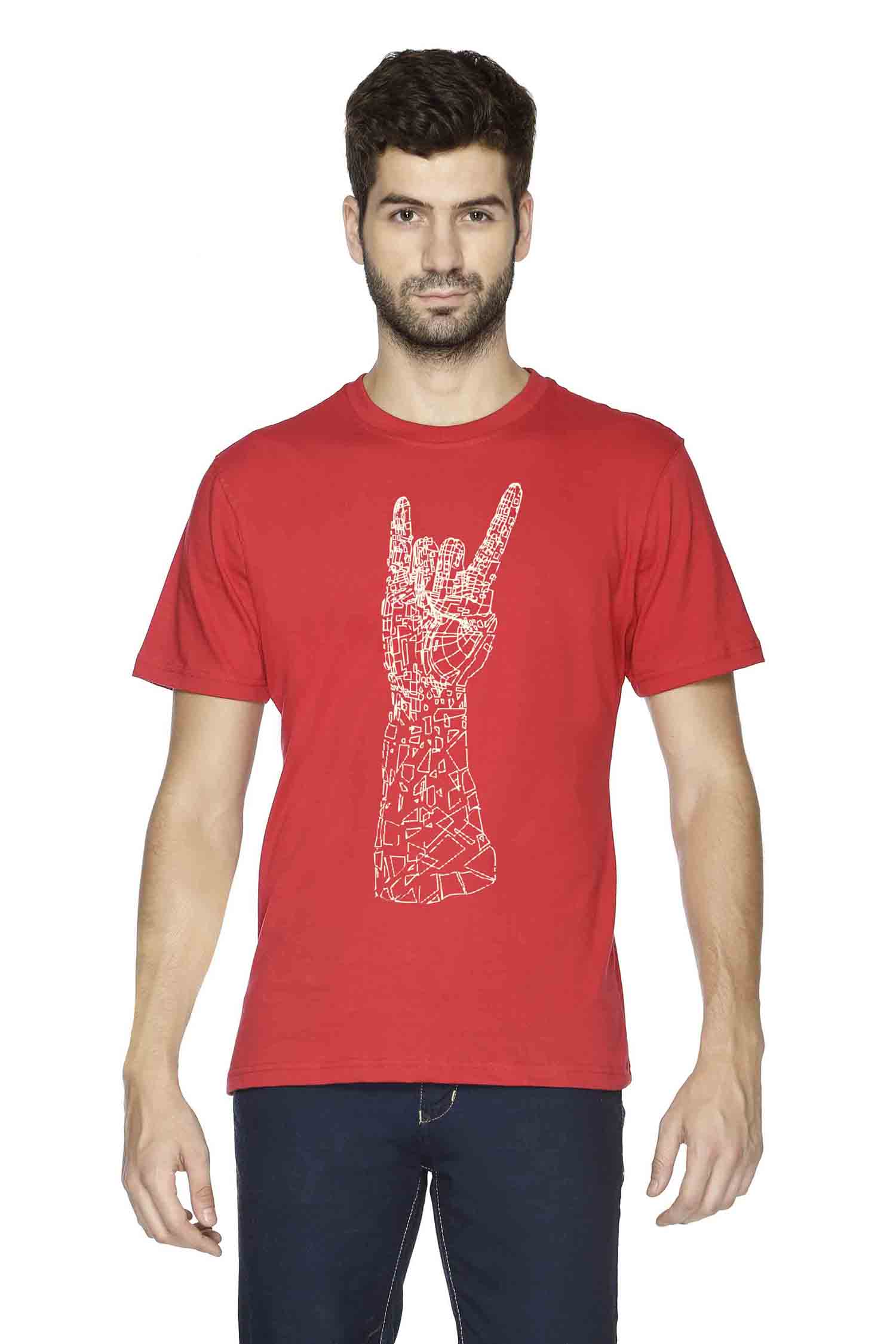 Semantic Half Sleeve Cotton T-shirt - Printed Broken Peace - Semantic