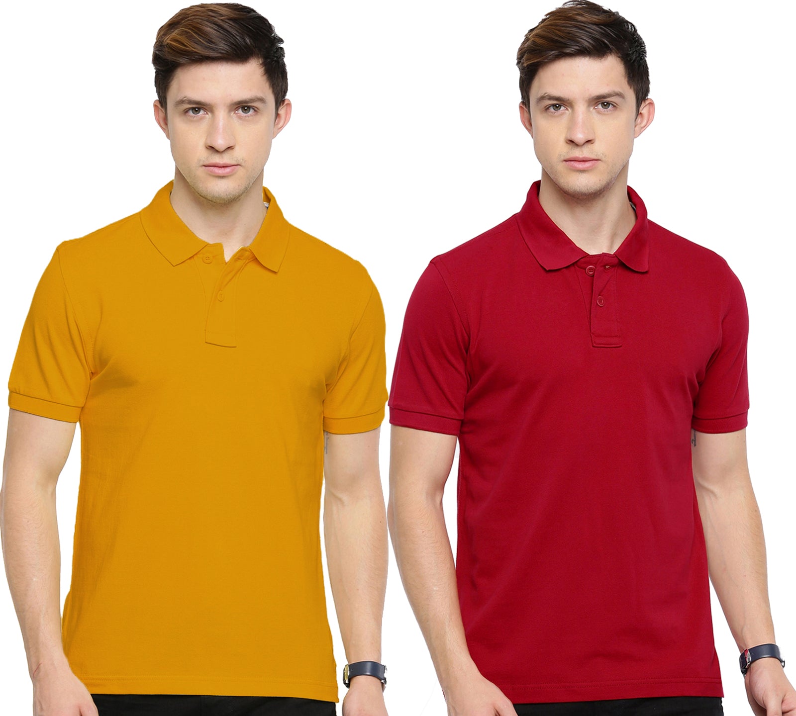 Semantic Cotton Polo Collar T-shirt (Pack of 2) - Semantic