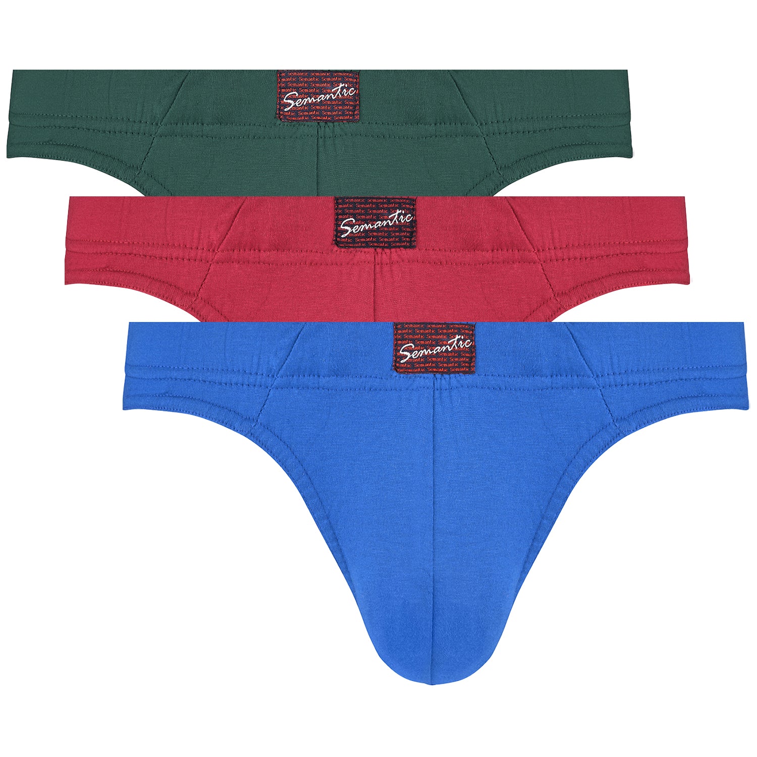 Semantic Cotton Briefs - Inner Waistband - Solid (Pack of 3) - Semantic