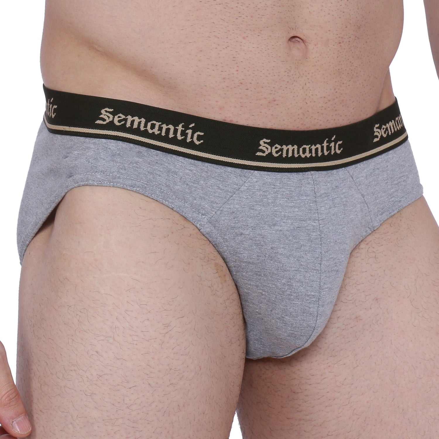 Semantic Cotton Briefs - Designer Waistband - Solid - Semantic