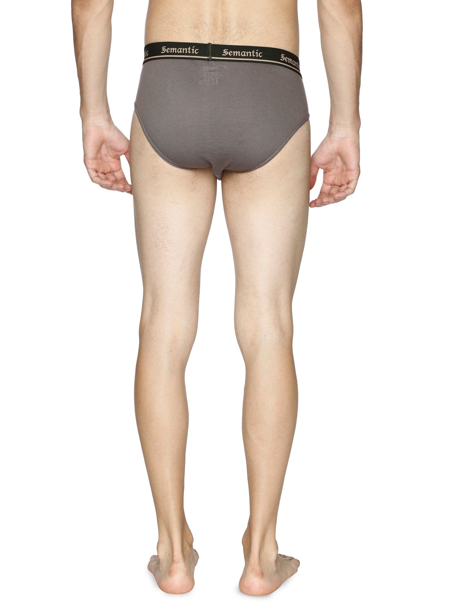 Semantic Cotton Briefs - Designer Waistband - Solid (Pack of 3) - Semantic
