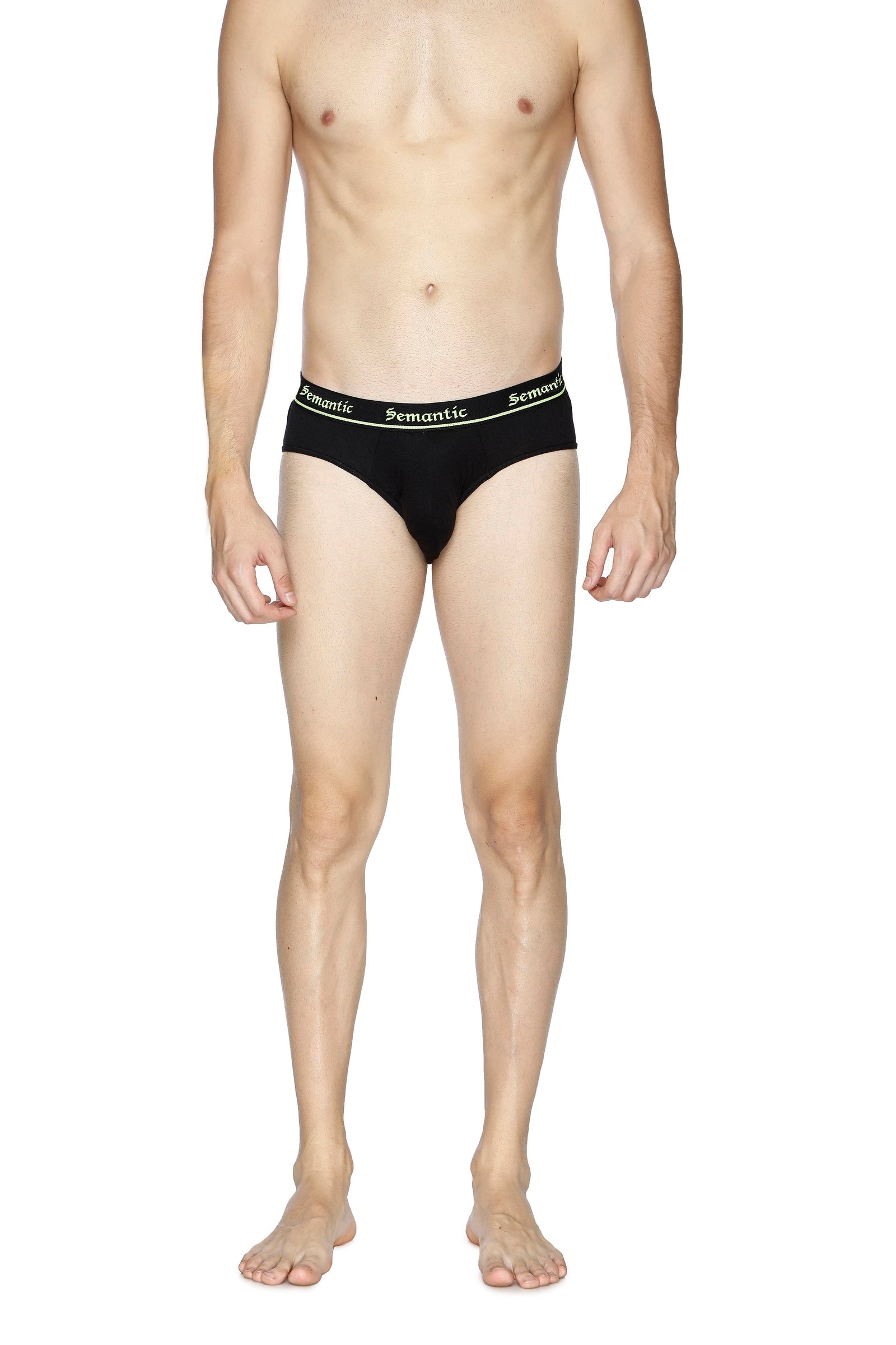 Semantic Cotton Briefs - Designer Waistband - Solid (Pack of 3) - Semantic