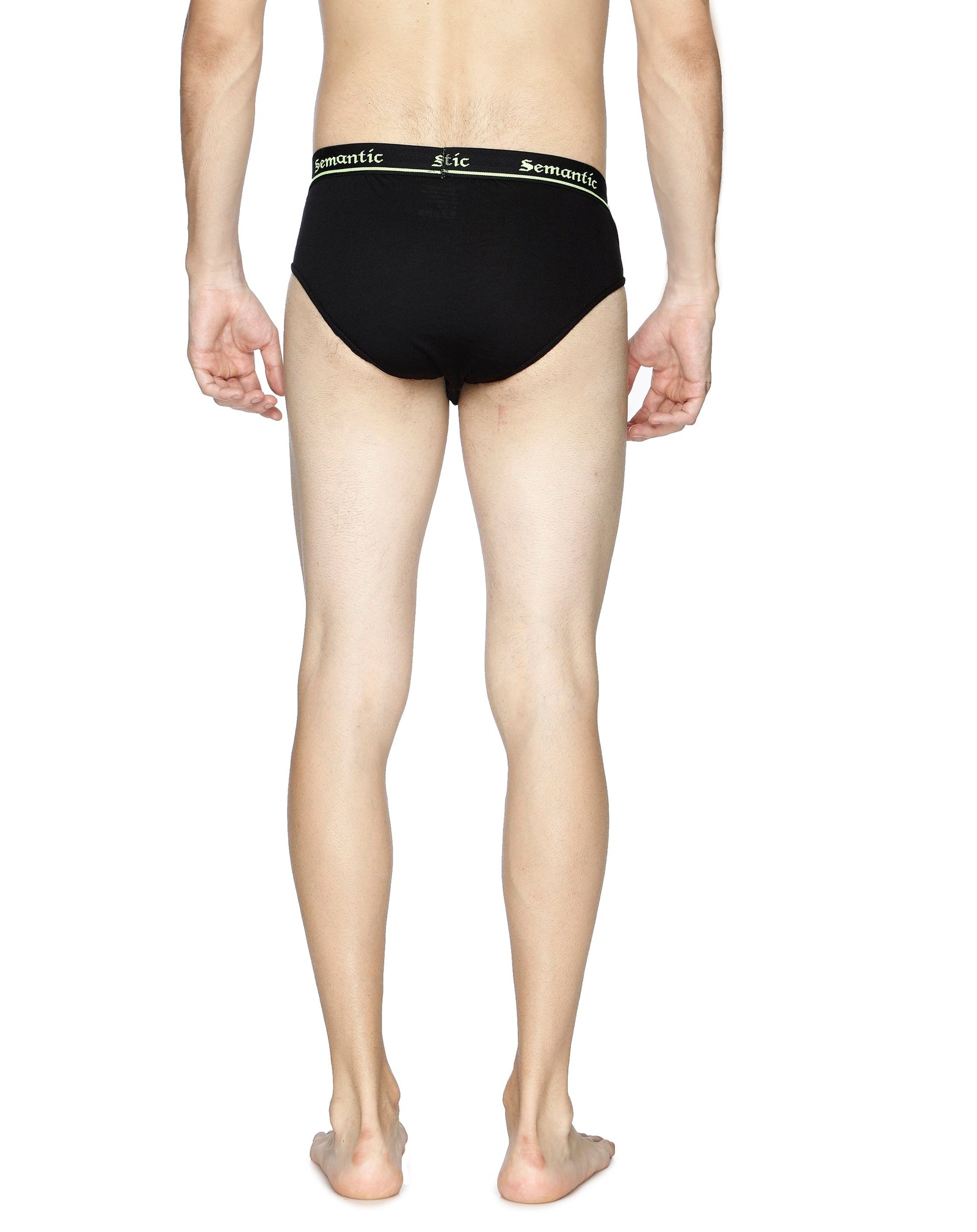 Semantic Cotton Briefs - Designer Waistband - Solid (Pack of 3) - Semantic