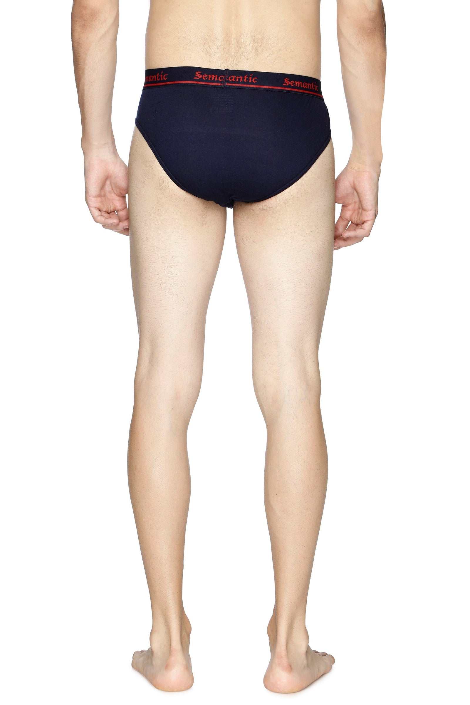 Semantic Cotton Briefs - Designer Waistband - Solid (Pack of 3) - Semantic