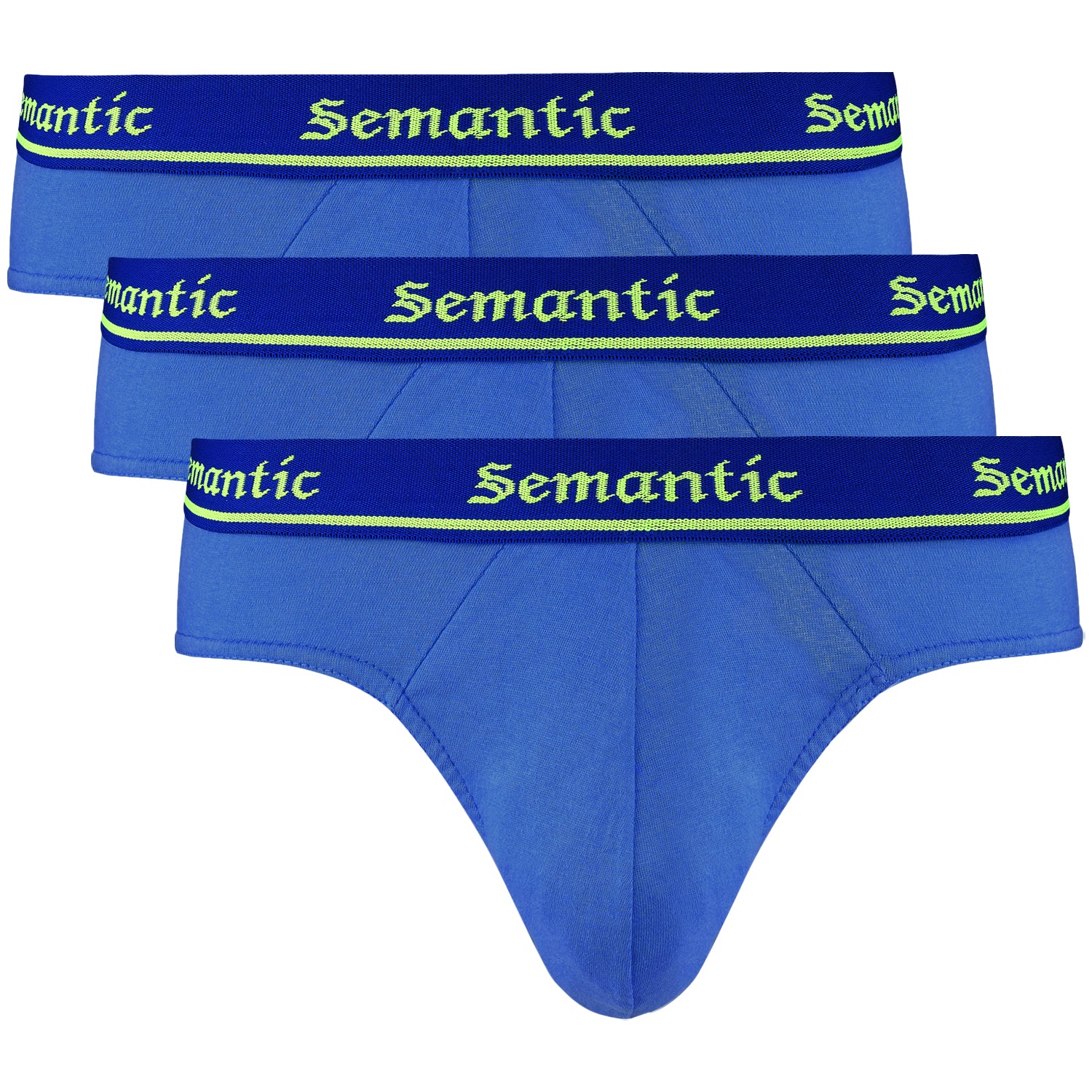 Semantic Cotton Briefs - Designer Waistband - Solid (Pack of 3) - Semantic