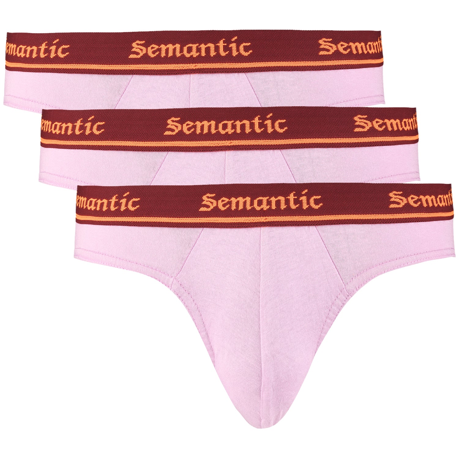 Semantic Cotton Briefs - Designer Waistband - Solid (Pack of 3) - Semantic
