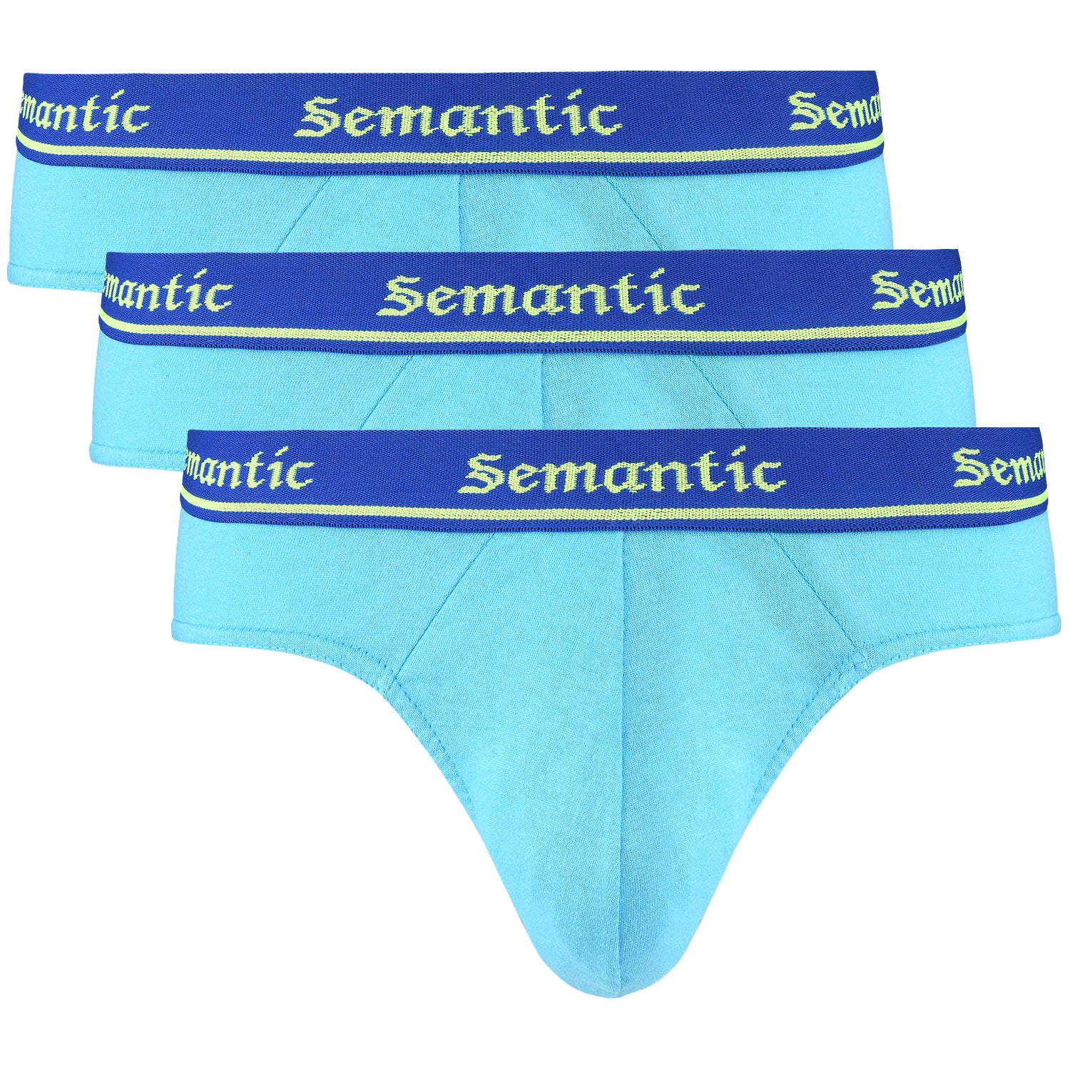 Semantic Cotton Briefs - Designer Waistband - Solid (Pack of 3) - Semantic