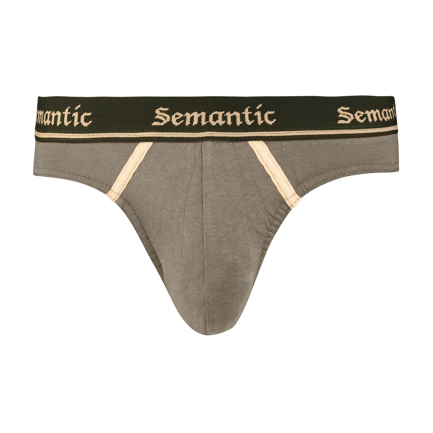 Semantic Cotton Briefs - Designer Waistband with Tape- Solid - Semantic