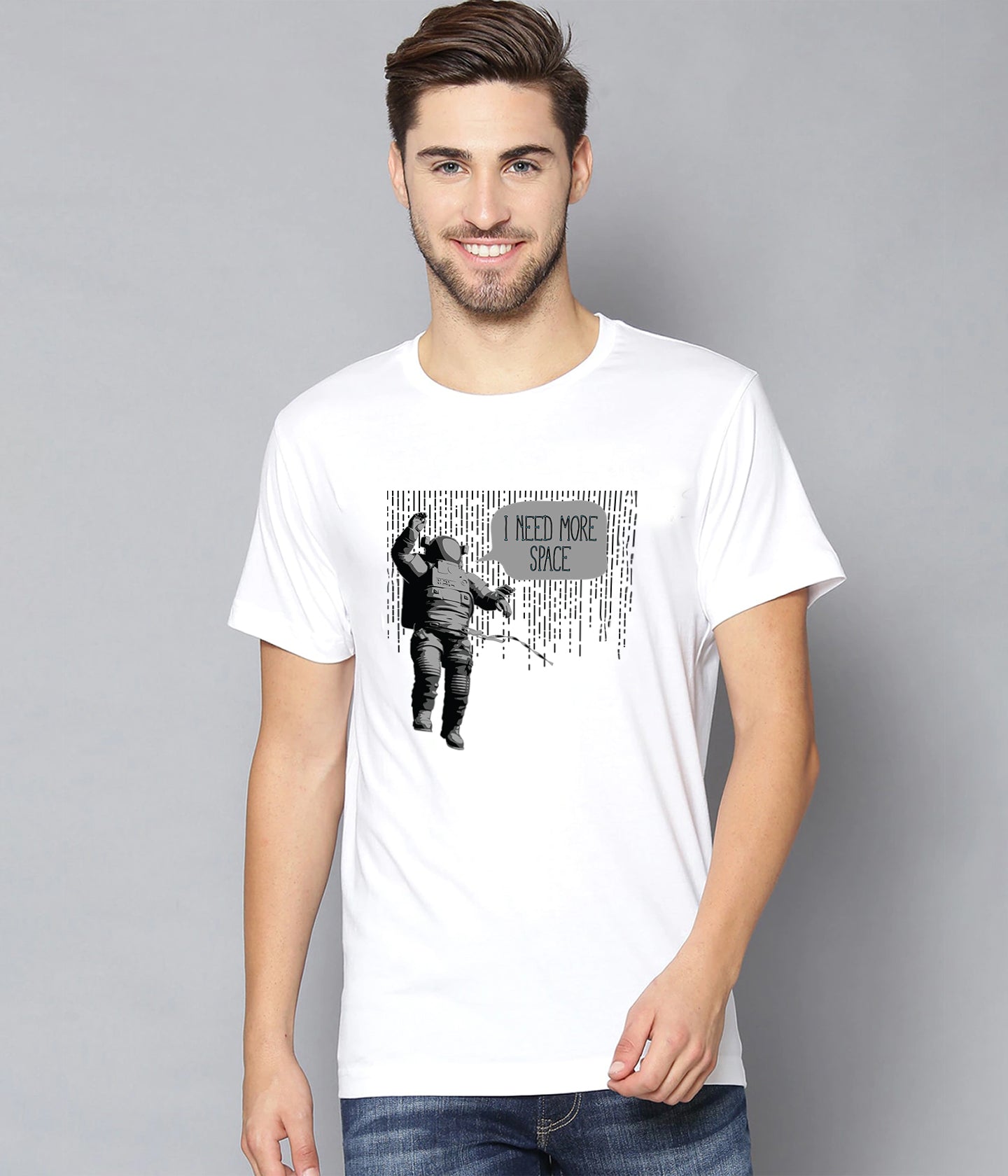 Semantic Graphic Cotton T-shirt - Need More Space - Semantic