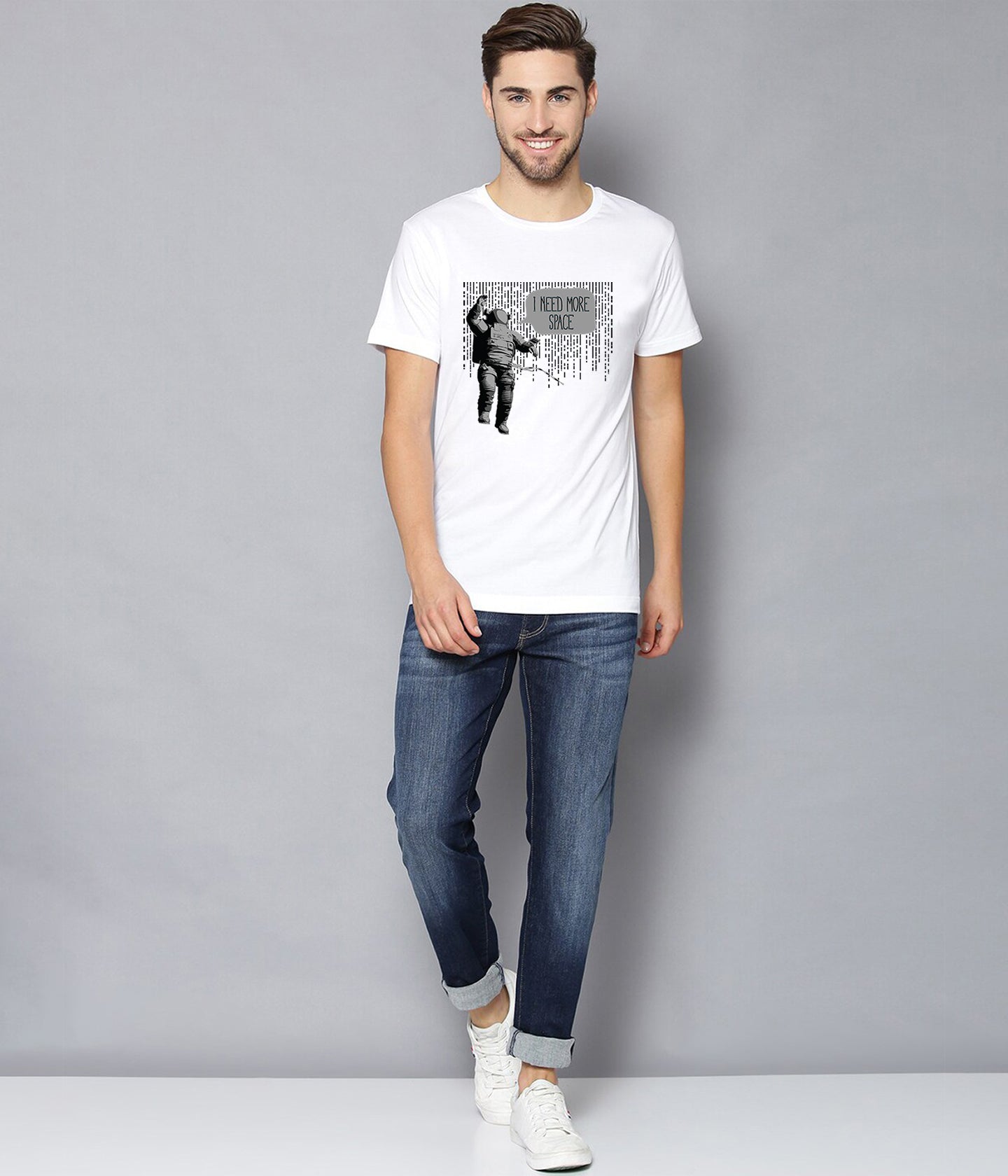 Semantic Graphic Cotton T-shirt - Need More Space - Semantic