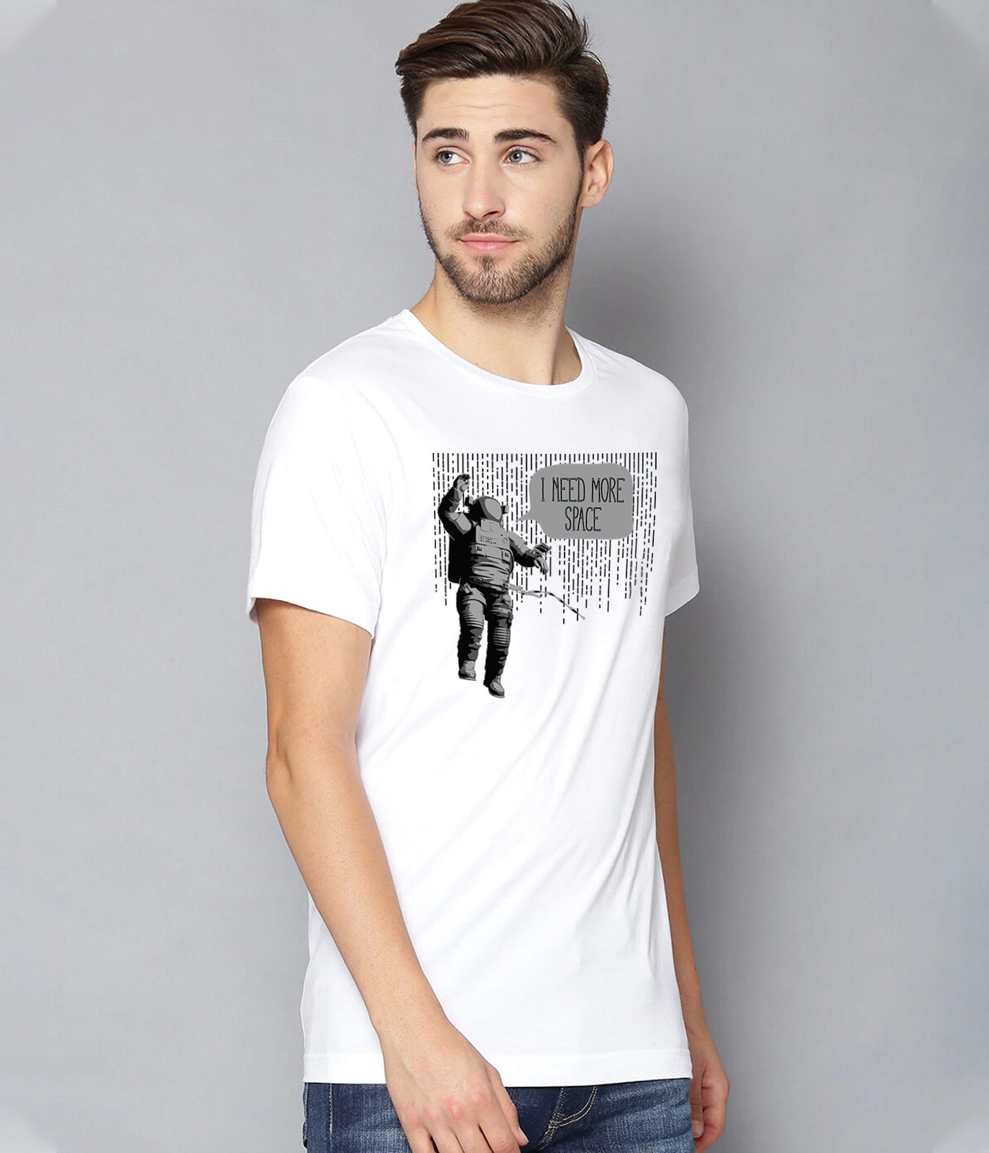 Semantic Graphic Cotton T-shirt - Need More Space - Semantic
