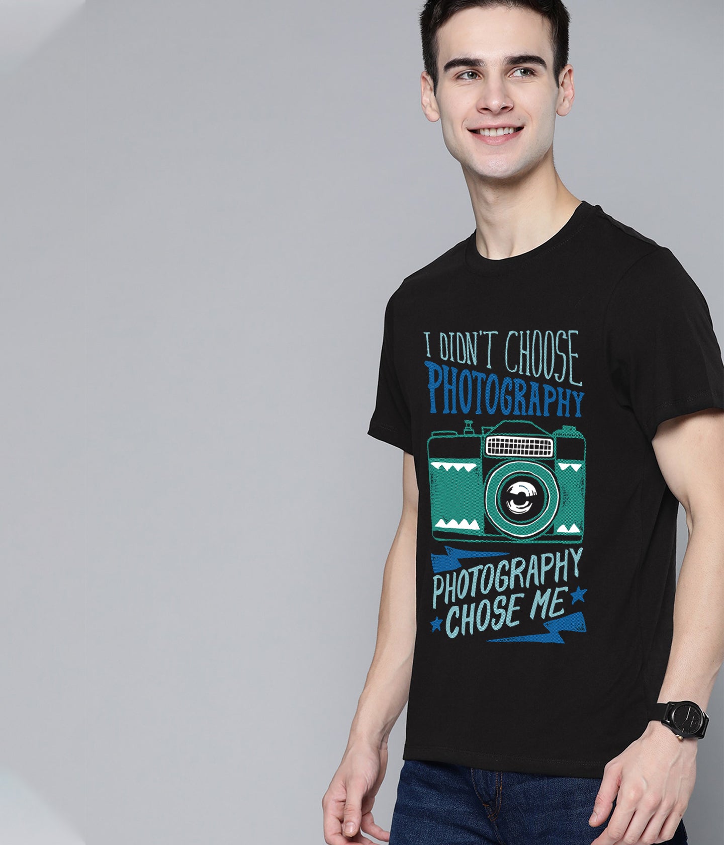 Semantic Graphic Cotton T-shirt - Photography Chose Me - Semantic