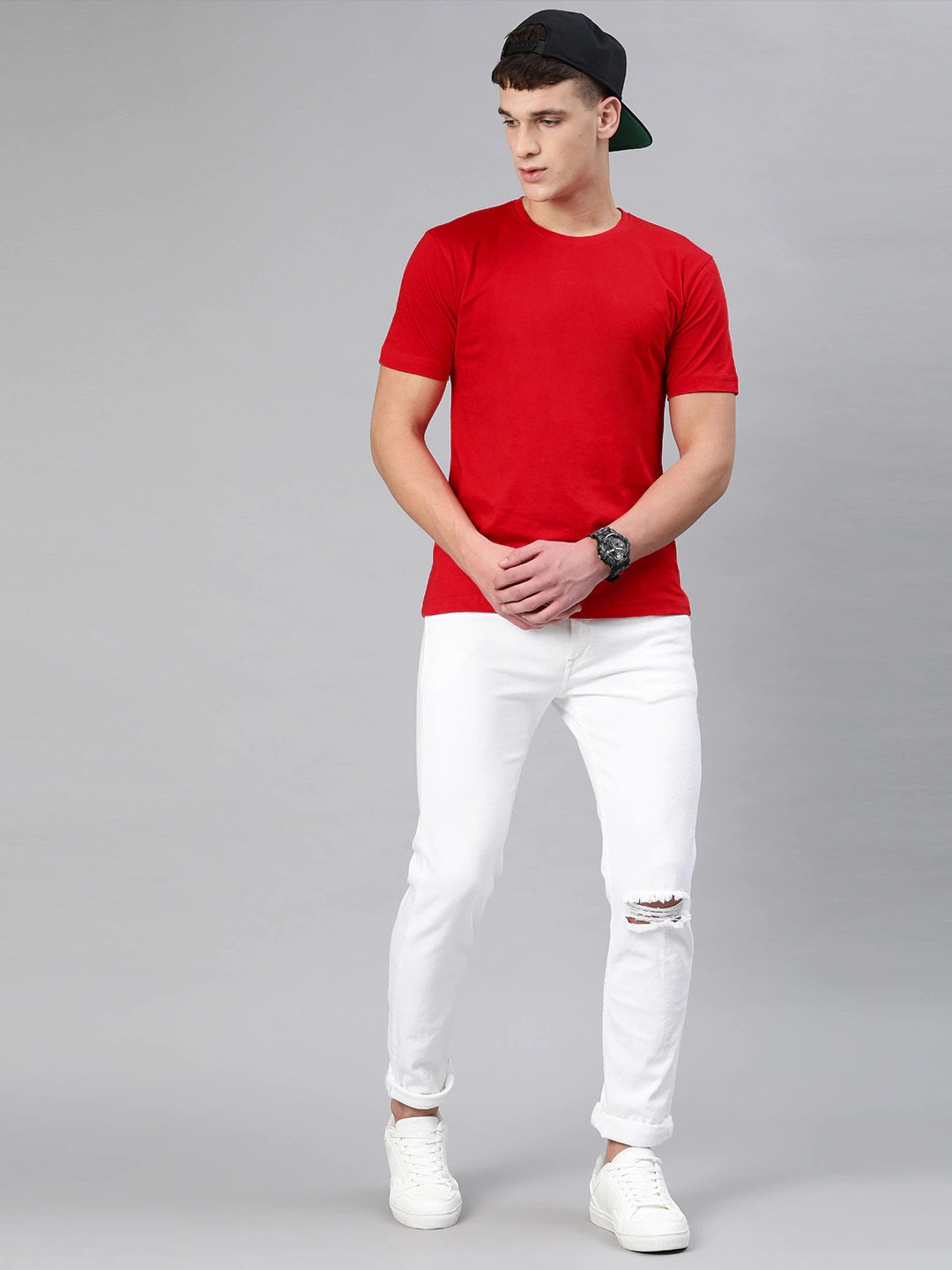 Semantic Half Sleeve Cotton T-shirt - Solid (Available in Colours) - Semantic
