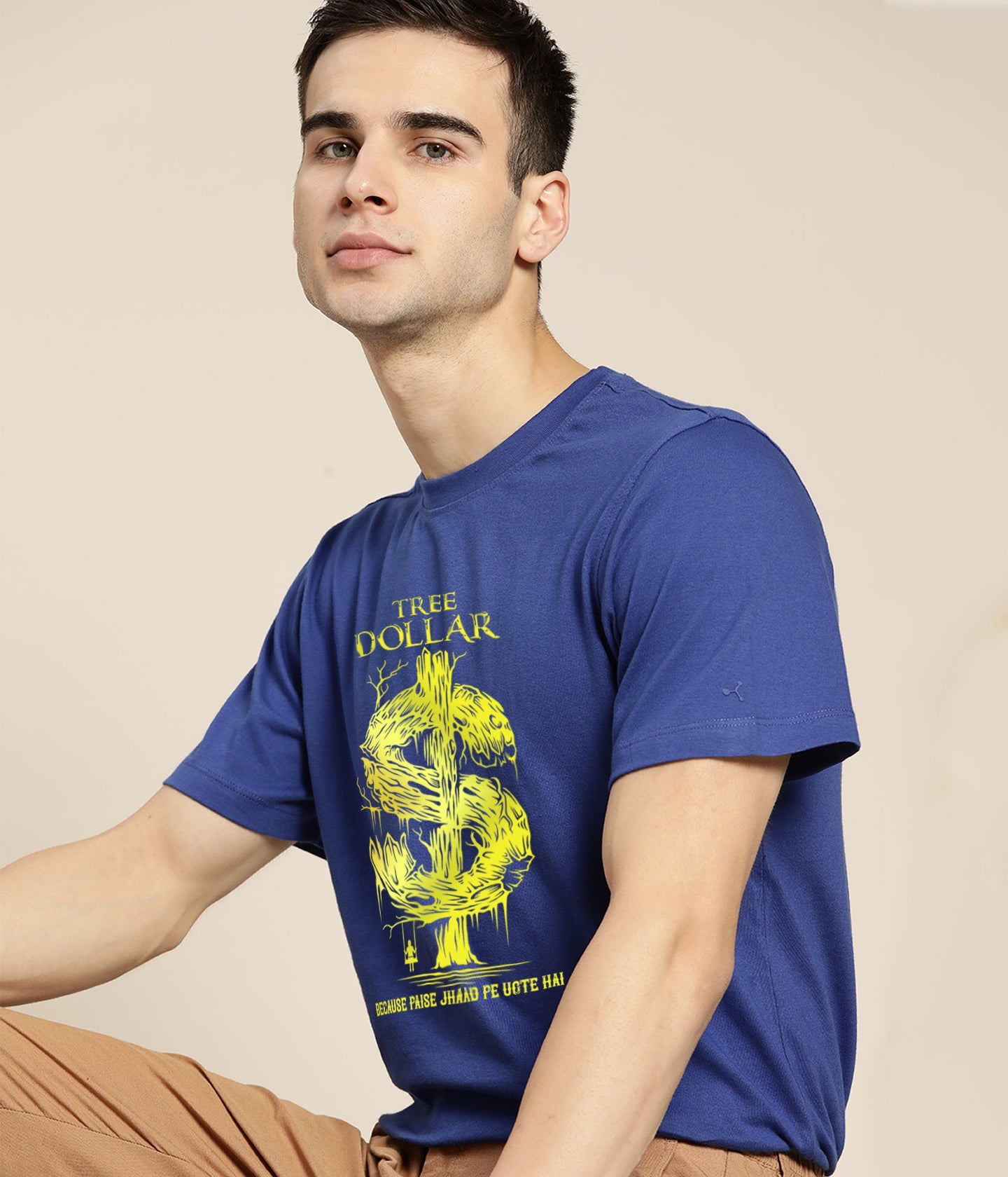 Semantic Graphic Cotton T-shirt - Tree Dollar - Semantic