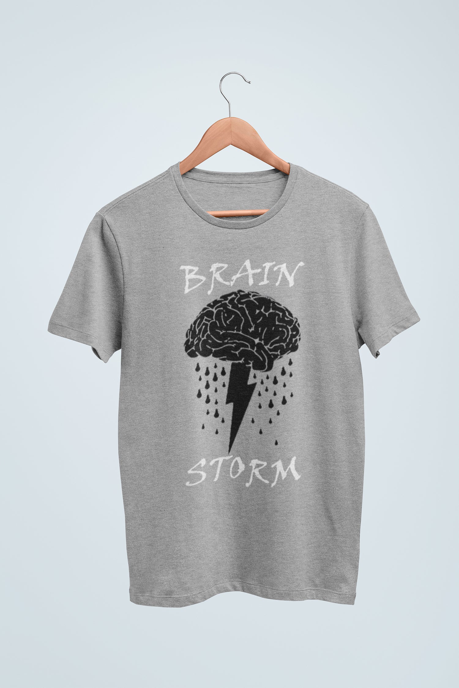 Semantic Half Sleeve Cotton T-shirt - Printed Brain Storm - Semantic