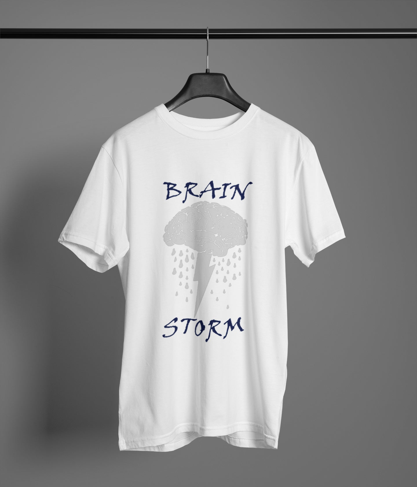 Semantic Half Sleeve Cotton T-shirt - Printed Brain Storm - Semantic
