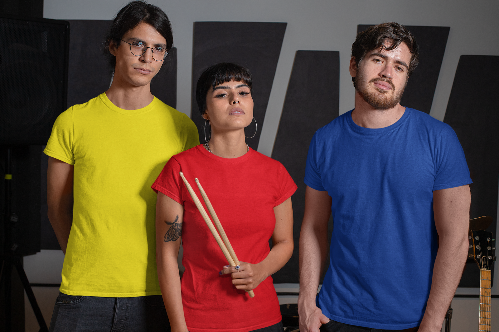 Semantic Solid Half-Sleeve Tshirts