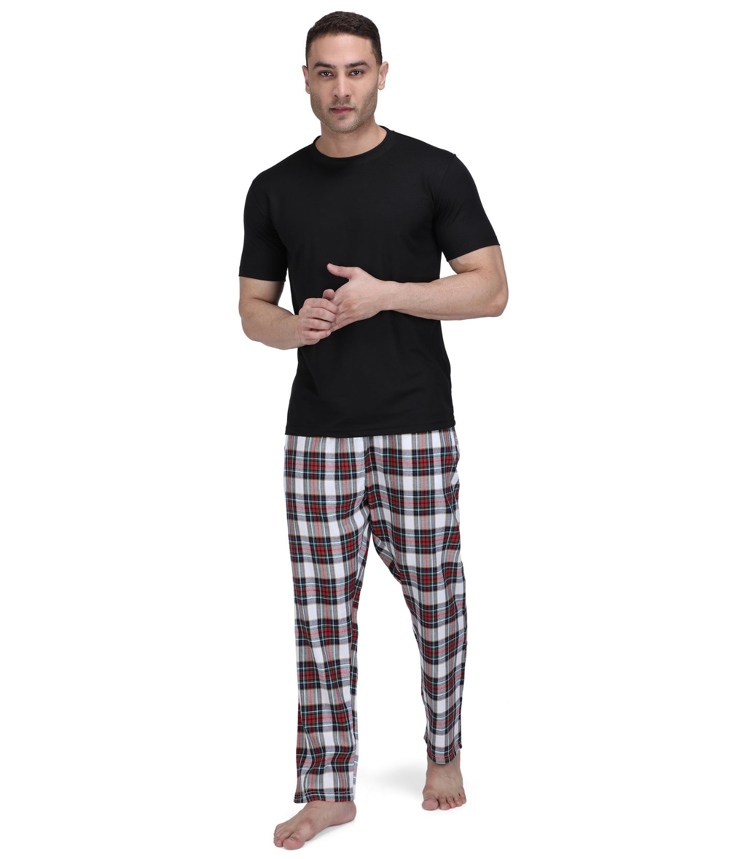Semantic Men's Green & Red Checks Pyjamas - Semantic