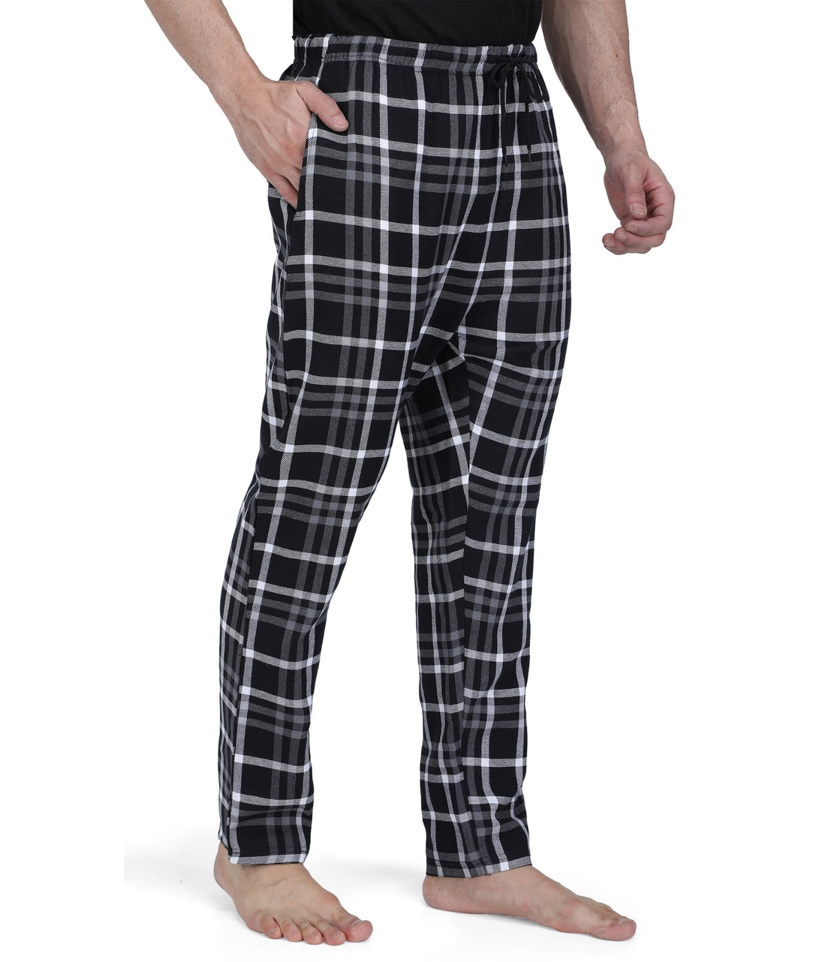 Semantic Men's Black Checks Pyjamas - Semantic