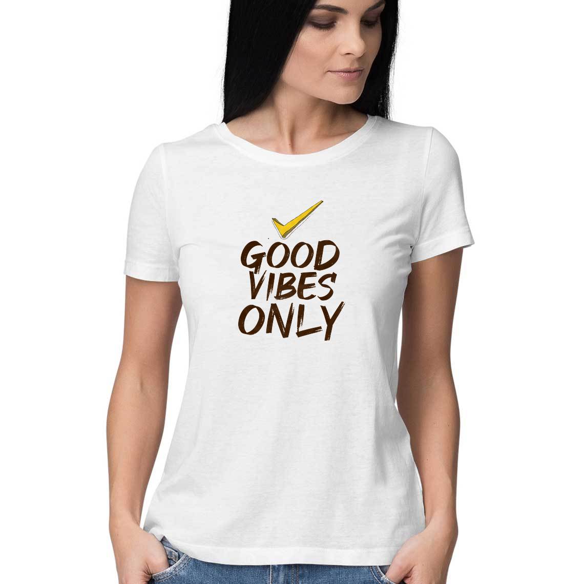 Semantic Women&#39;s Cotton Tshirt - Good Vibes Only - Semantic Store