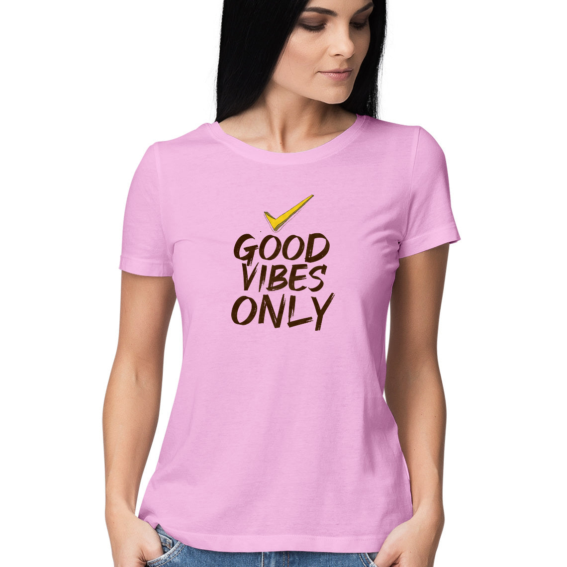 Semantic Women's Cotton Tshirt - Good Vibes Only - Semantic Store