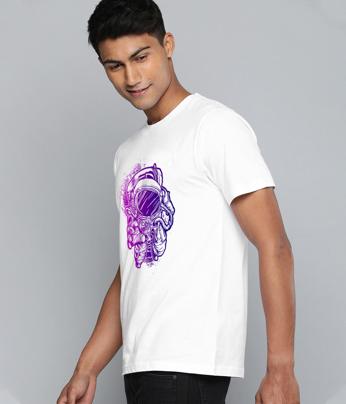 Semantic Graphic Cotton T-shirt - Astronaut
