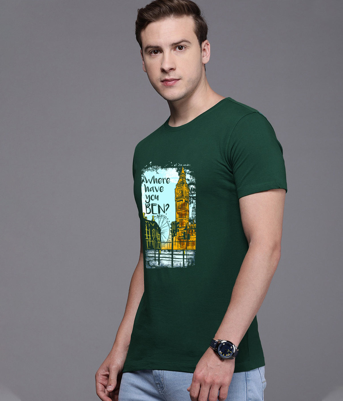 Semantic Graphic Cotton T-shirt - Big Ben