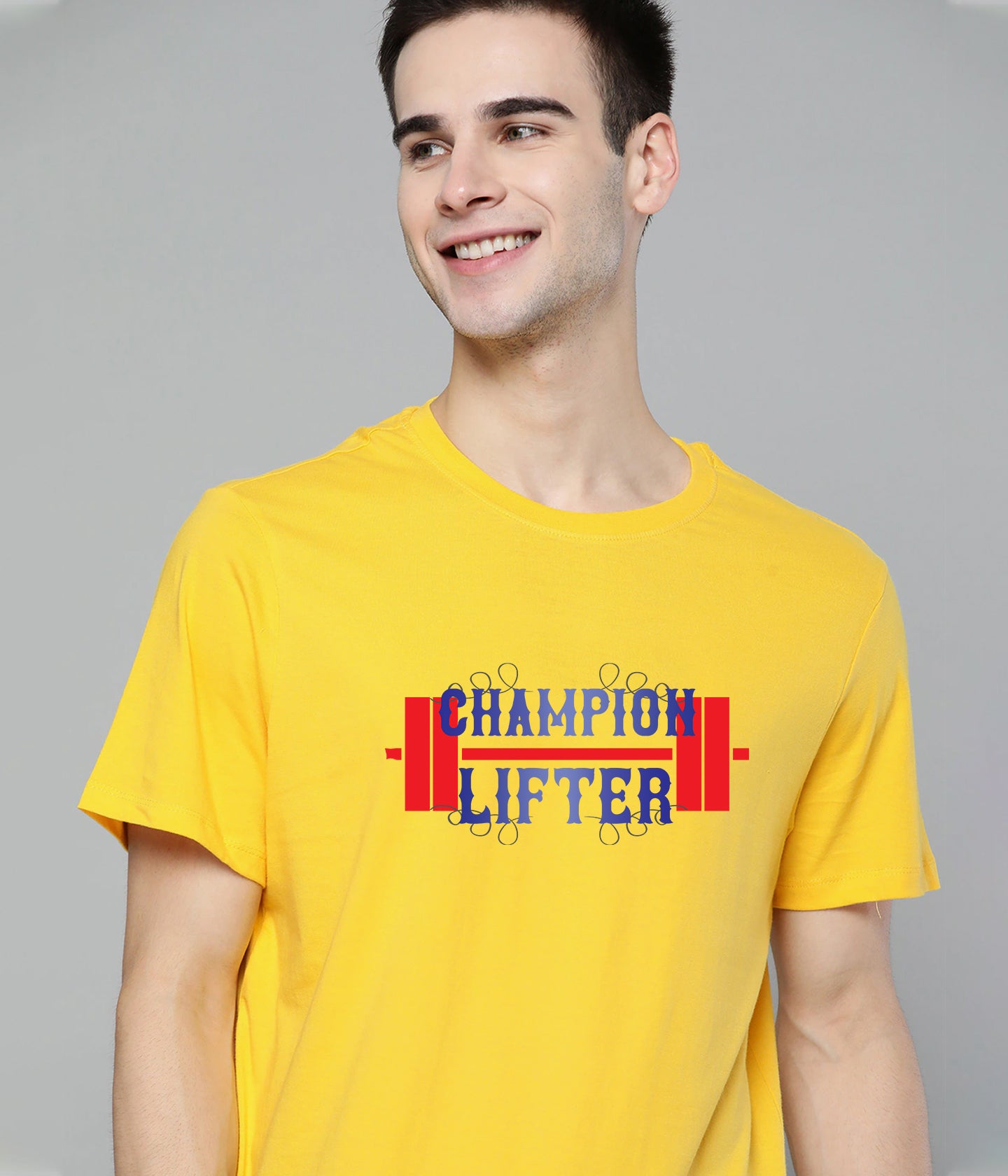 Semantic Graphic Cotton T-shirt - Champion Lifter