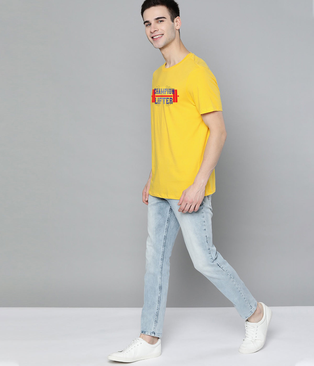 Semantic Graphic Cotton T-shirt - Champion Lifter
