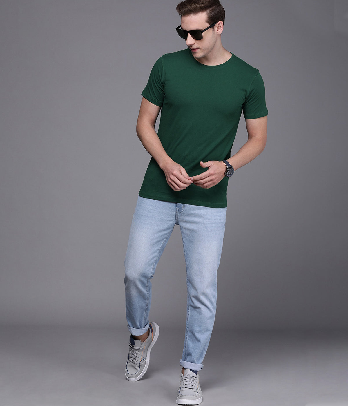 Semantic Half Sleeve Cotton T-shirt - Solid (Available in Colours)