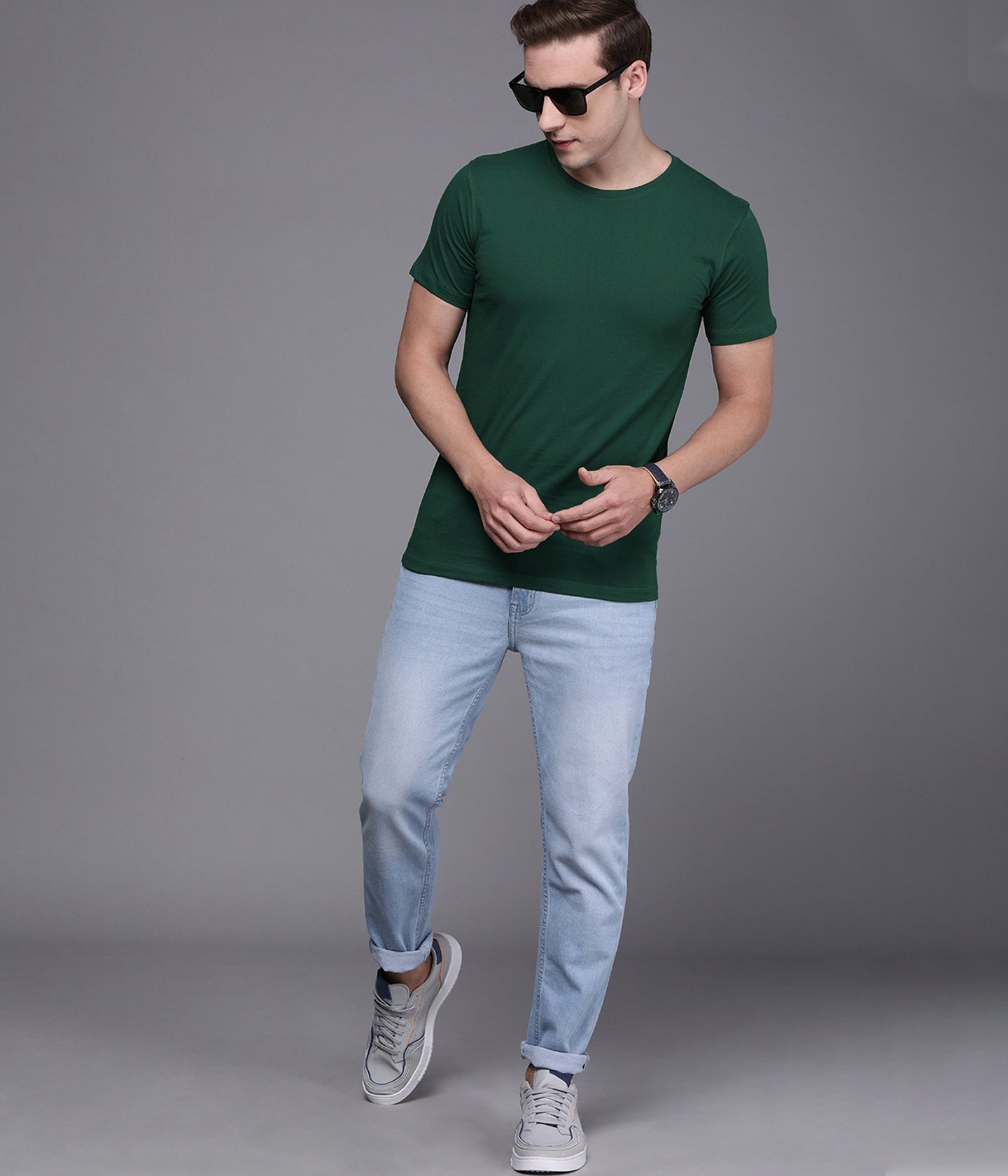 Semantic Half Sleeve Cotton T-shirt - Solid (Available in Colours)