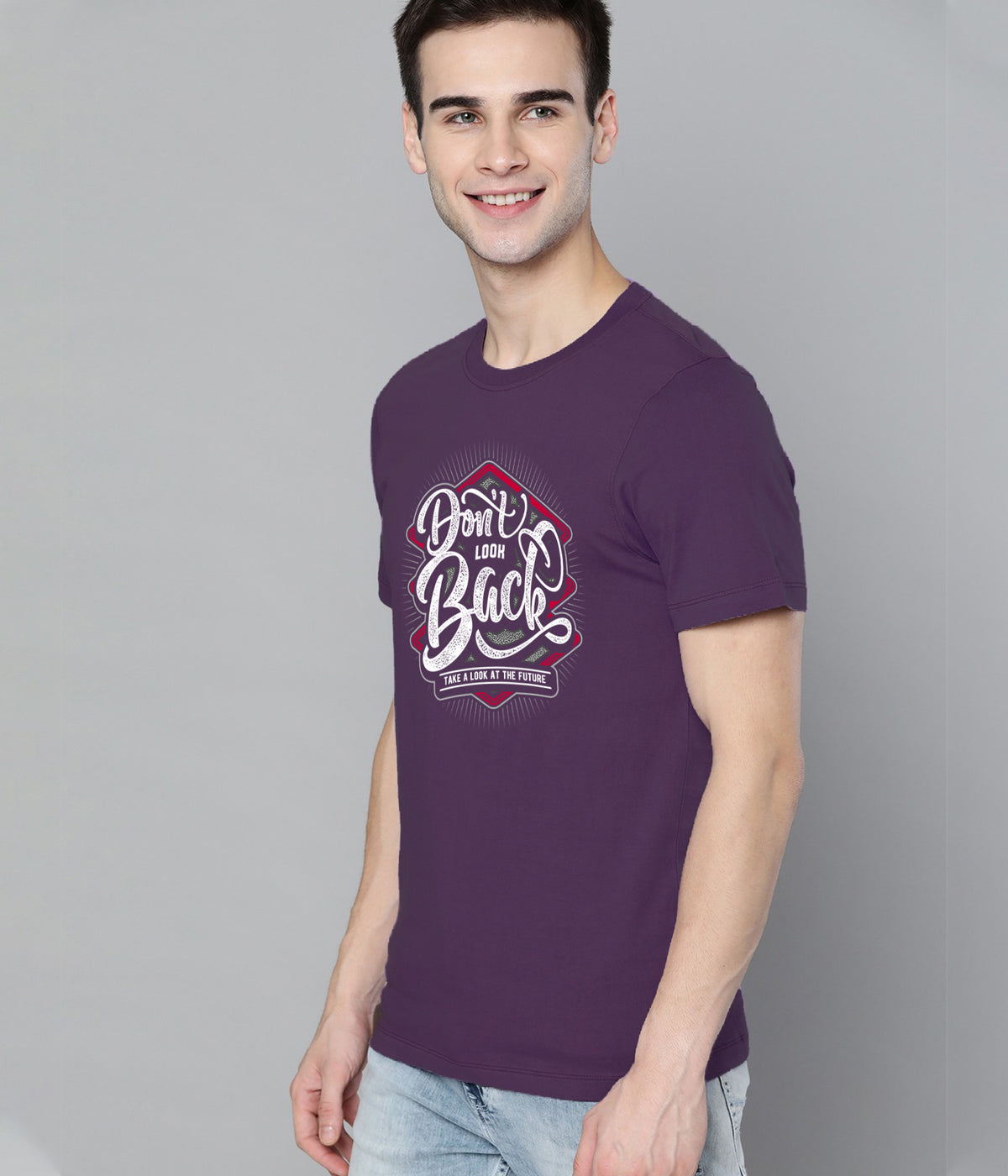 Semantic Graphic Cotton T-shirt - Dont Look Back